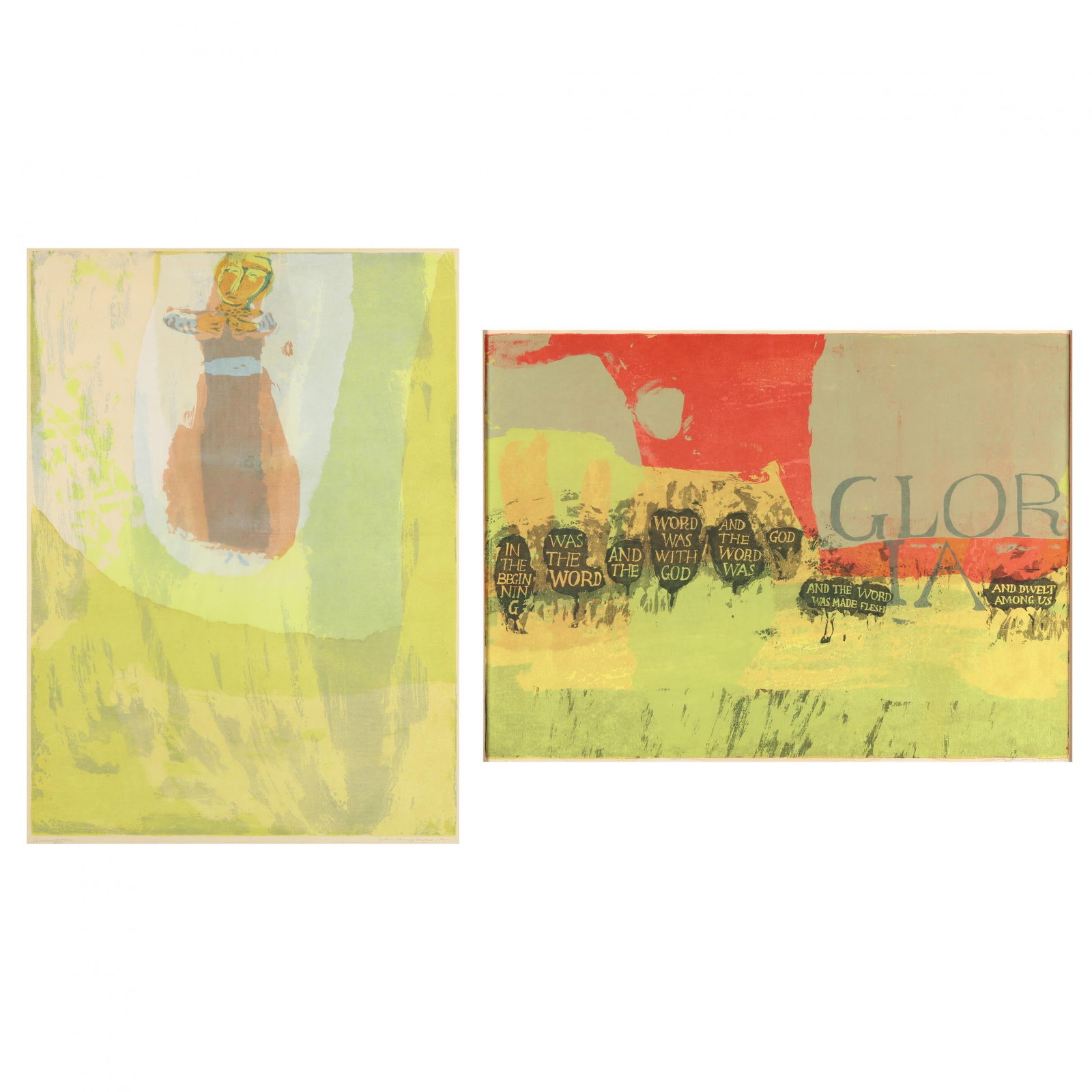 Sister Mary Corita Kent (American, 1918-1986),  Assumption  /  Gloria  (Two Works) (1 of 7)