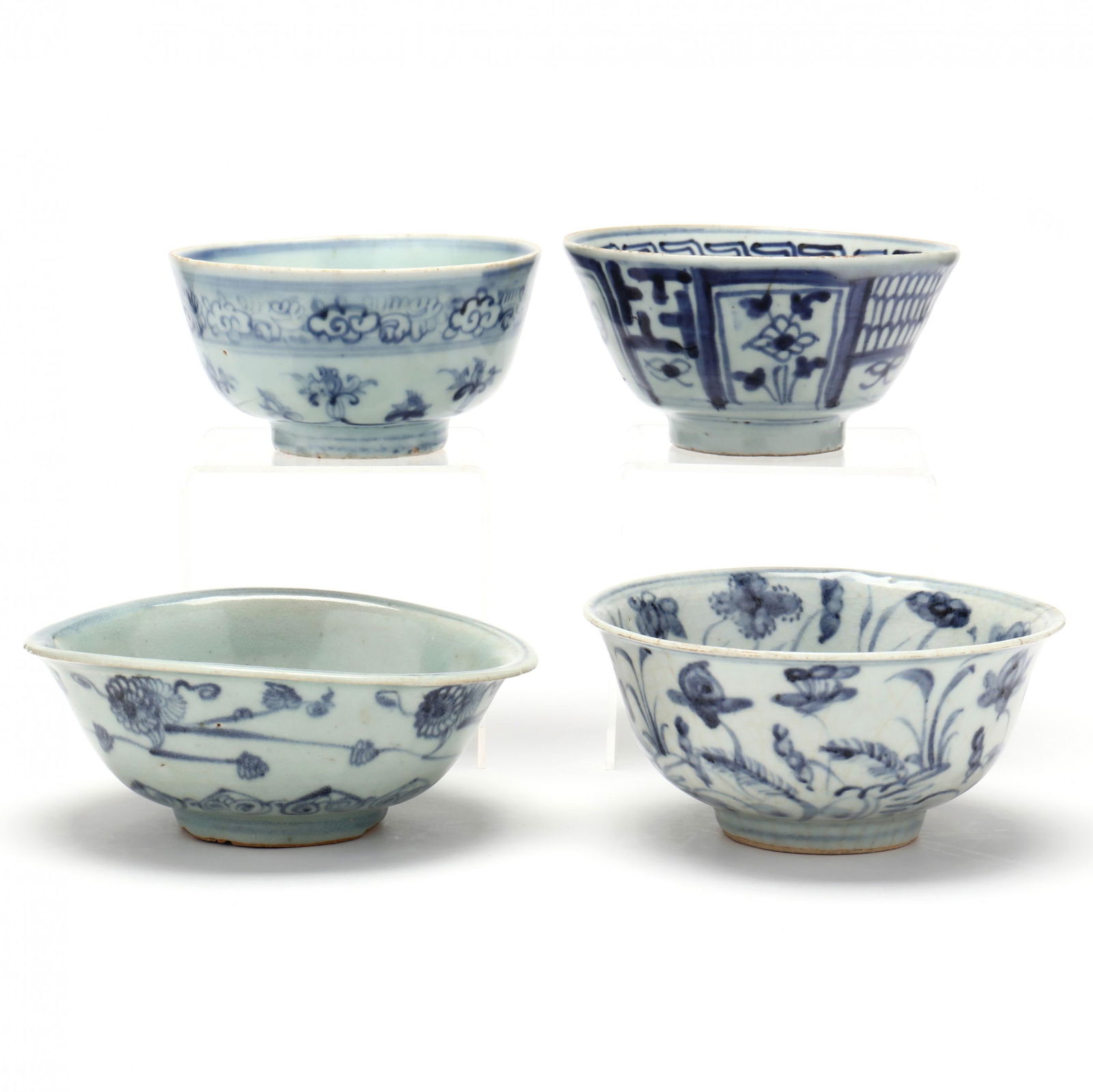 Four Chinese Blue and White Porcelain Bowls (1 of 5)