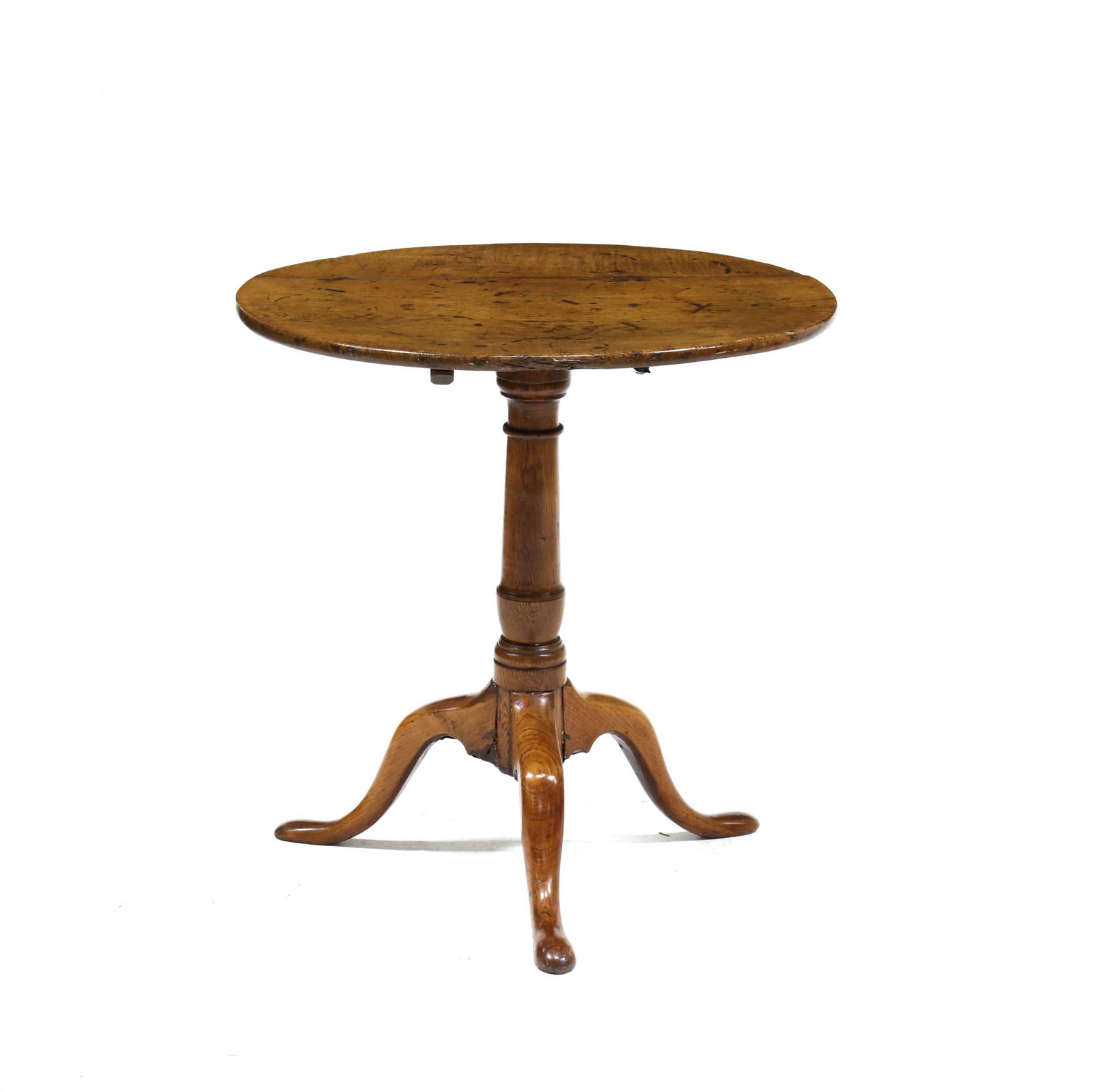 English Queen Anne Oak Tilt Top Candle Stand (1 of 5)