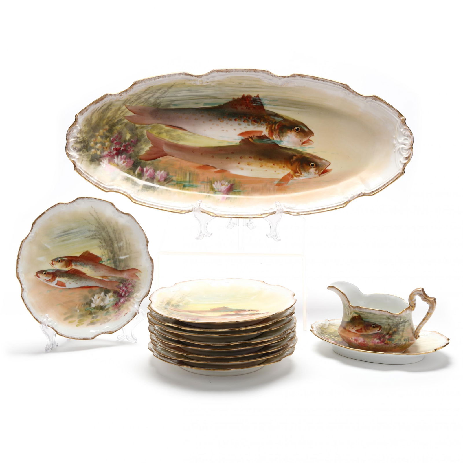 Set of Limoges Fish Tableware, Twelve Pieces (1 of 9)
