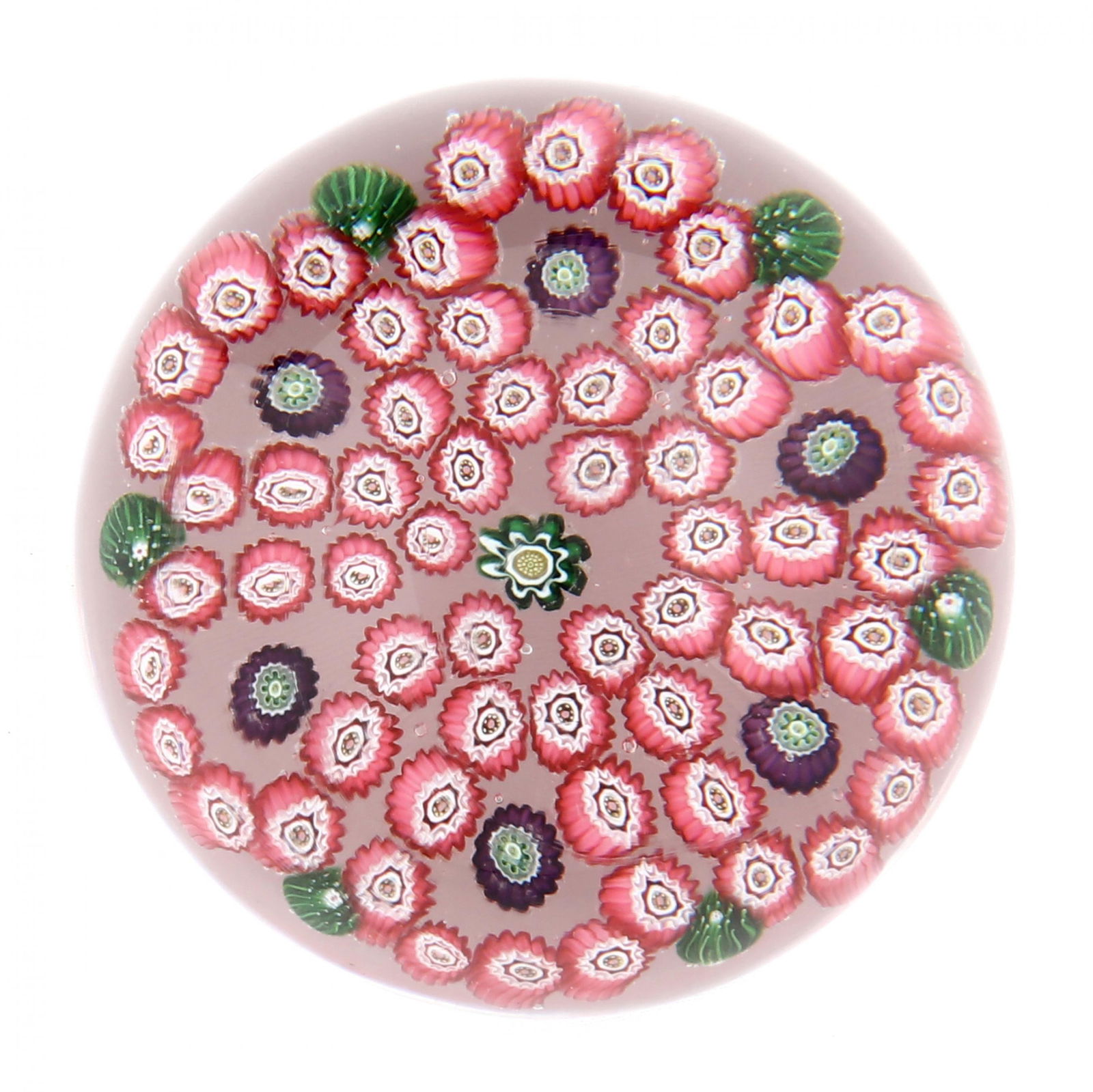 attributed to Clichy, Floral Pattern Millefiori Glass Paperweight (1 of 5)