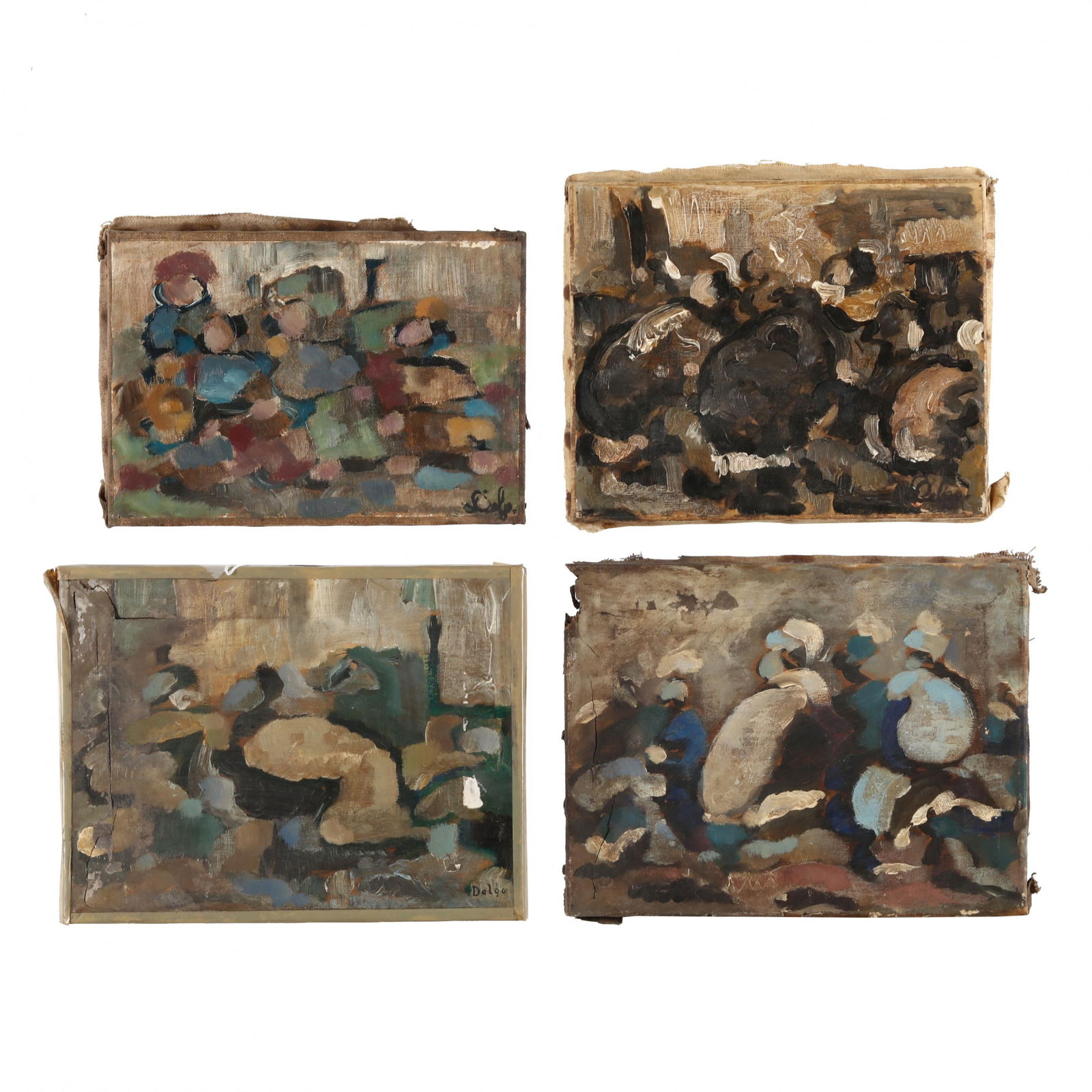 Delgo (20th Century), Abstract Figure Paintings (Four Works) (1 of 14)