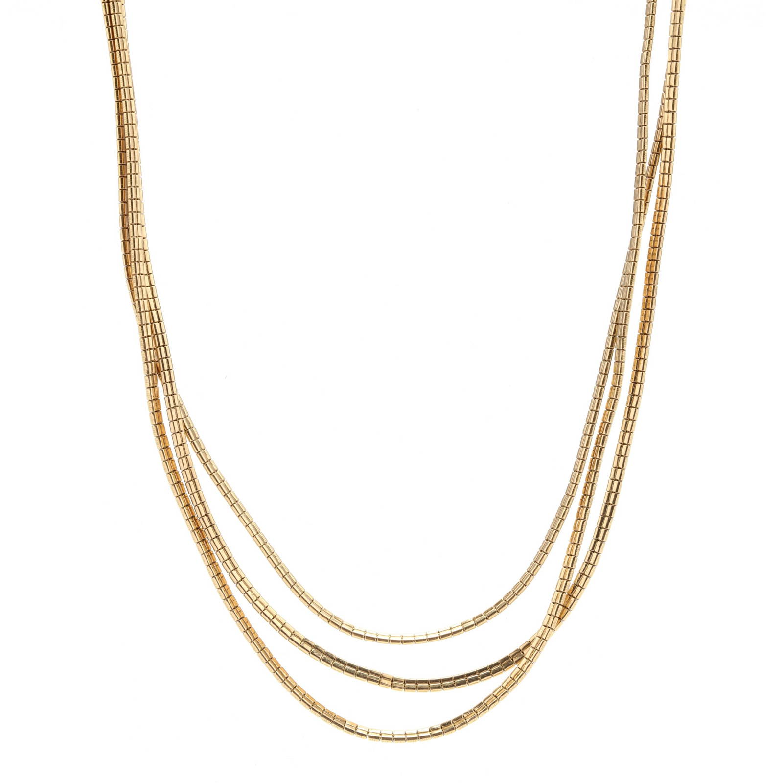Triple Strand Gold Necklace Auction