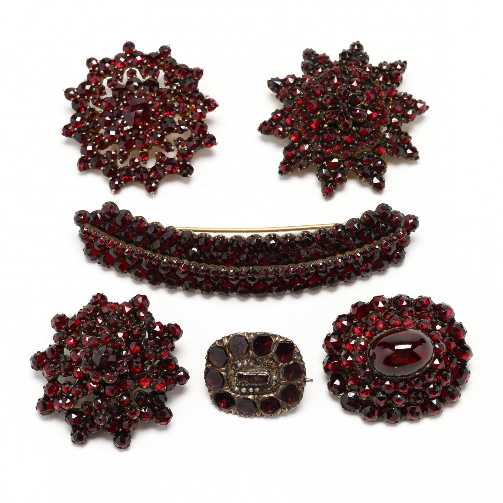 Six Vintage Garnet Brooches (1 of 2)