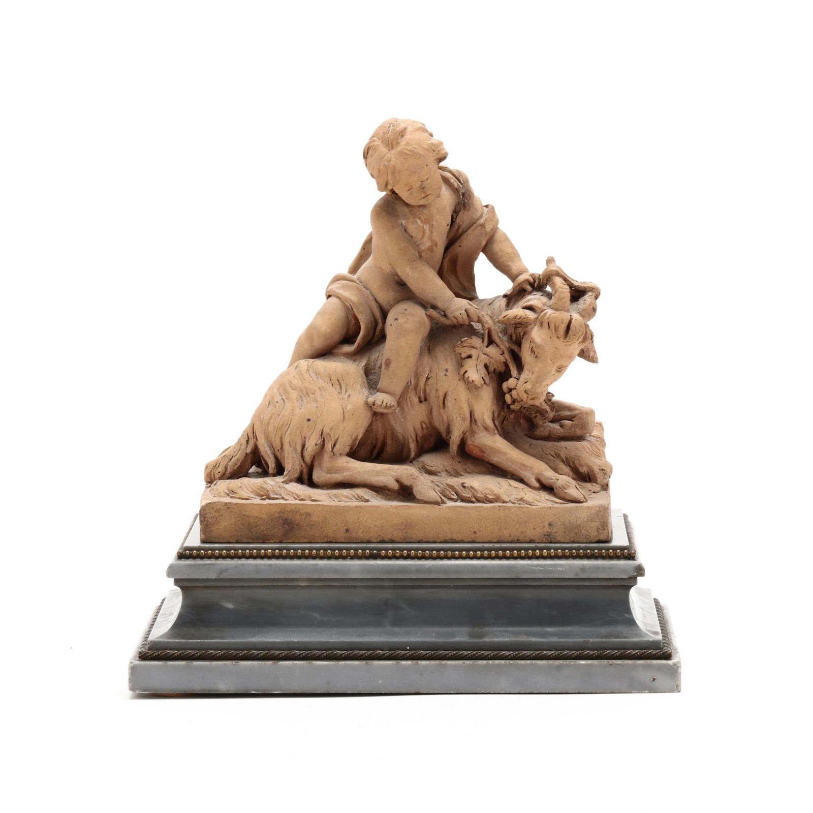 A Continental Terracotta Bacchanalian Figural Group on Marble Plinth (1 of 10)