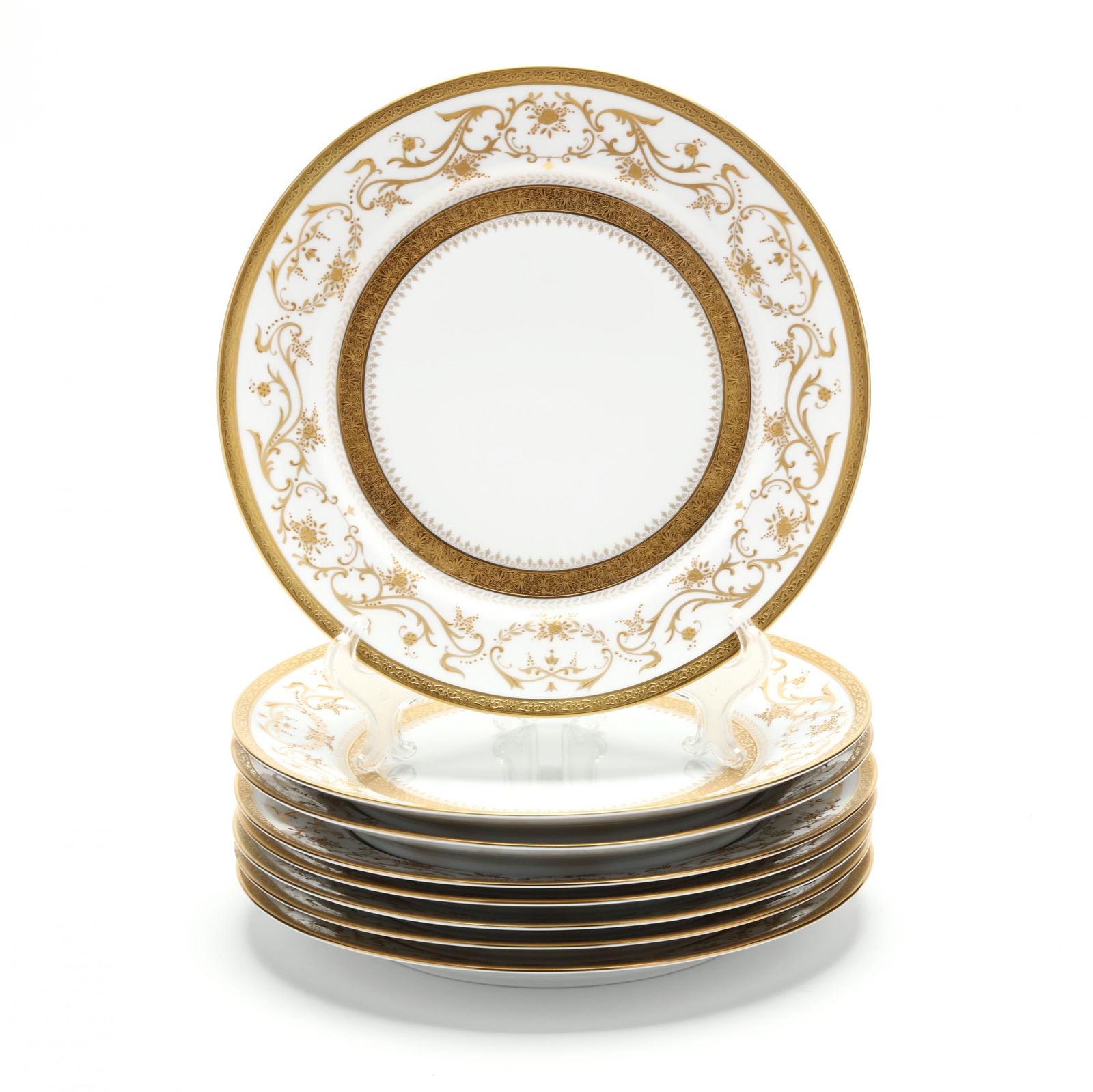 Set of Eight Charles Field Haviland Limoges  Dynasty Gold  Dinner Plates (1 of 7)