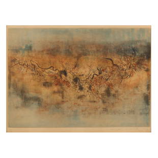 Zao Wou-Ki (French/Chinese, 1920–2013),  Vent et Poussière (Wind and Dust): Zao Wou-Ki (French/Chinese, 1920–2013), Vent et Poussière (Wind and Dust)etching, aquatint, and engraving in colors, 1957, pencil signed, dated, and numbered 23/60 lower margin, printed by R. Dutro