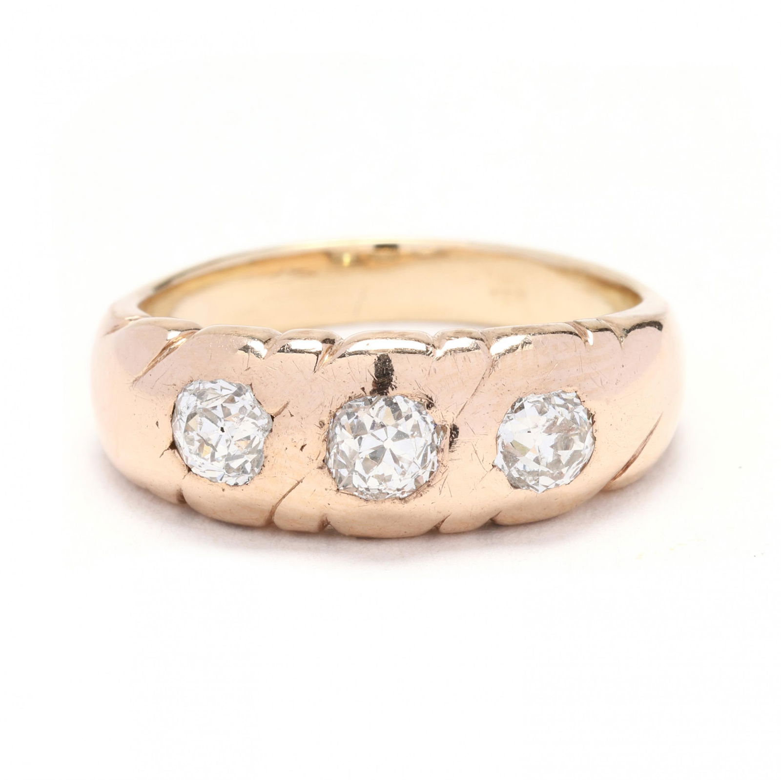Three Stone Diamond and Gold Ring (1 of 5)