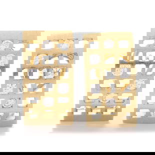 Gold and Diamond Earrings: Gold and Diamond Earringsgold lattice motif earrings set with full cut round diamonds weighing approximately .25 total carats (G-H color, VS1-VS2 clarity), completed with posts and omega clip backs, s