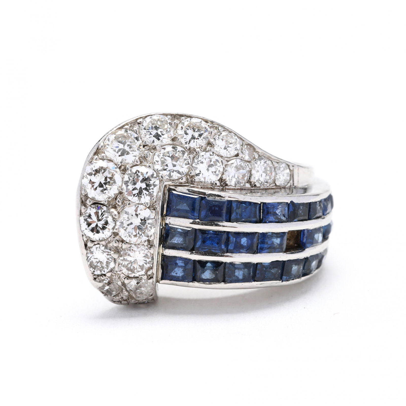 Platinum, Sapphire, and Diamond Ring (1 of 4)