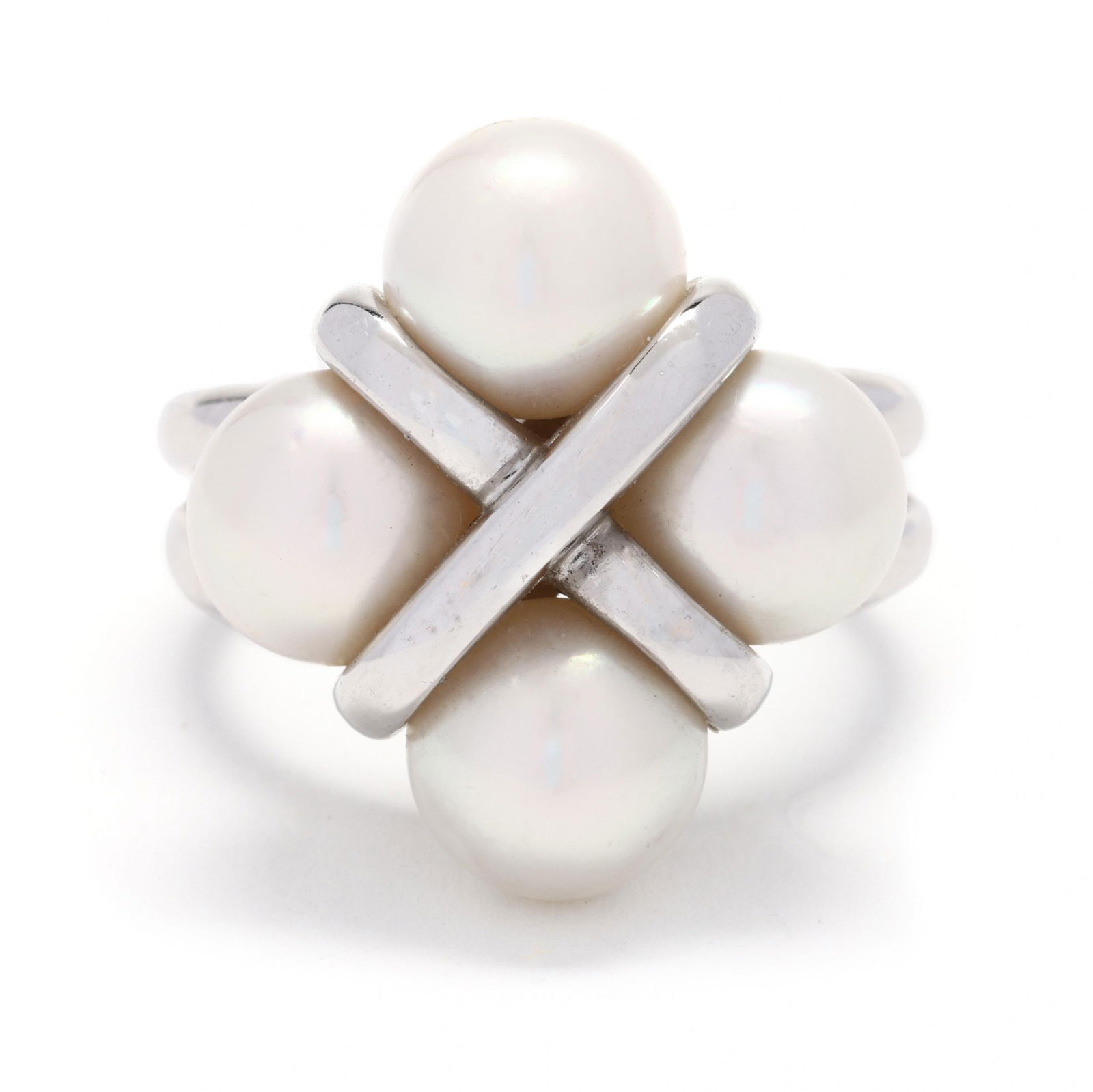 White Gold and Pearl Ring, Mikimoto (1 of 6)