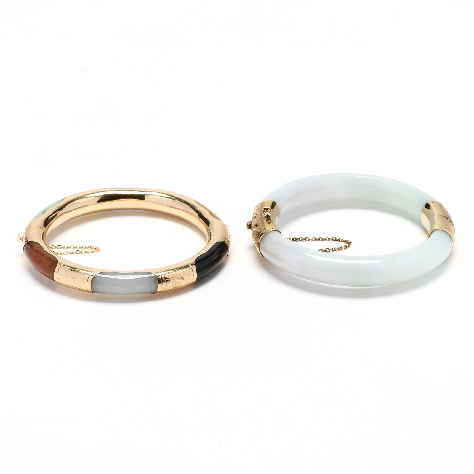 Two Gold and Hardstone Bangles (1 of 6)