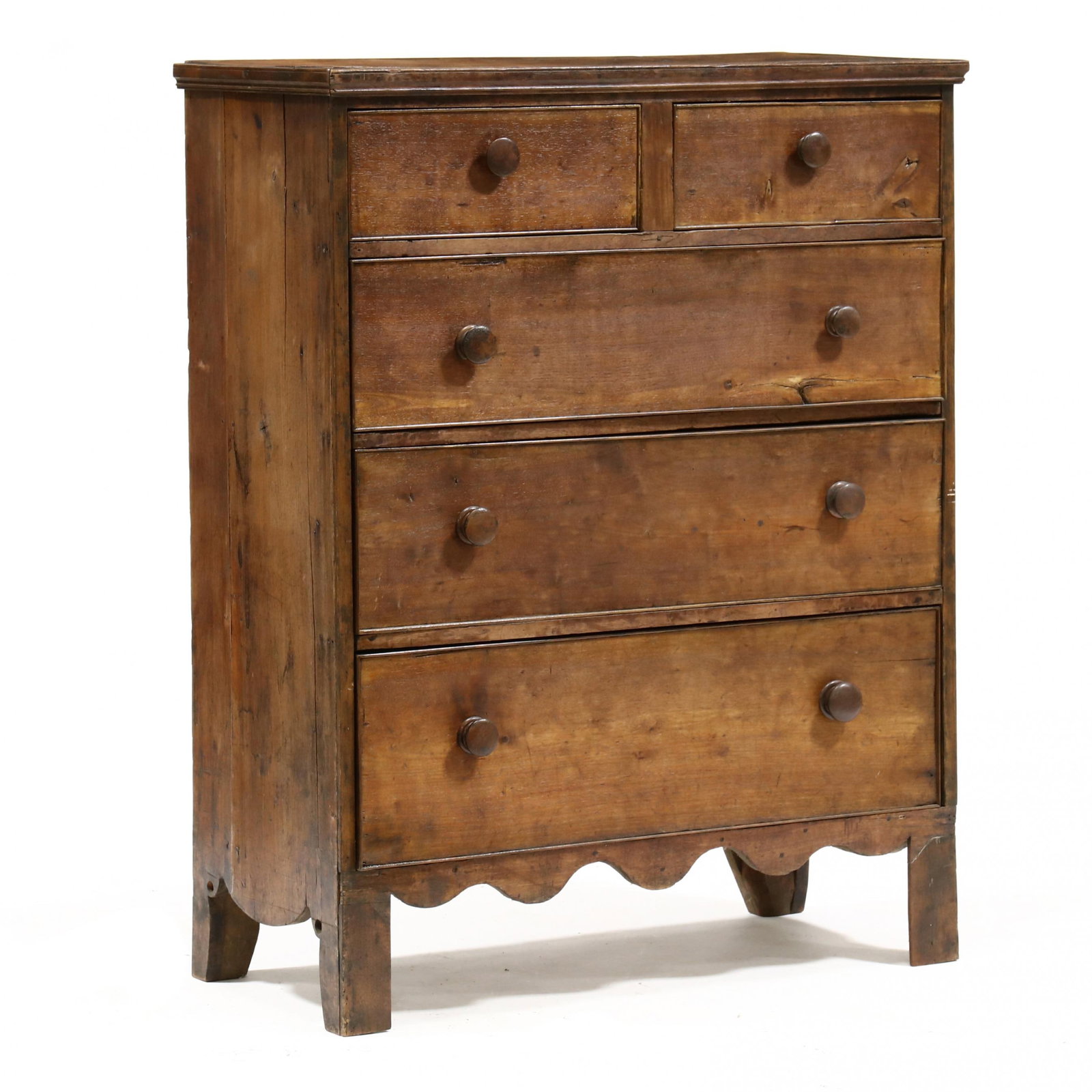 North Carolina Late Federal Semi-Tall Walnut Chest of Drawers (1 of 9)
