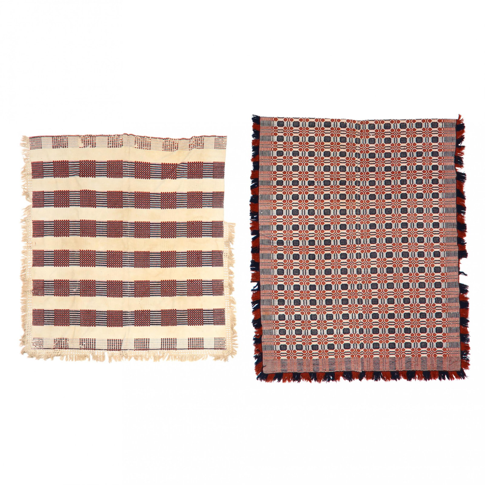 Two Overshot Woven Coverlets (1 of 10)