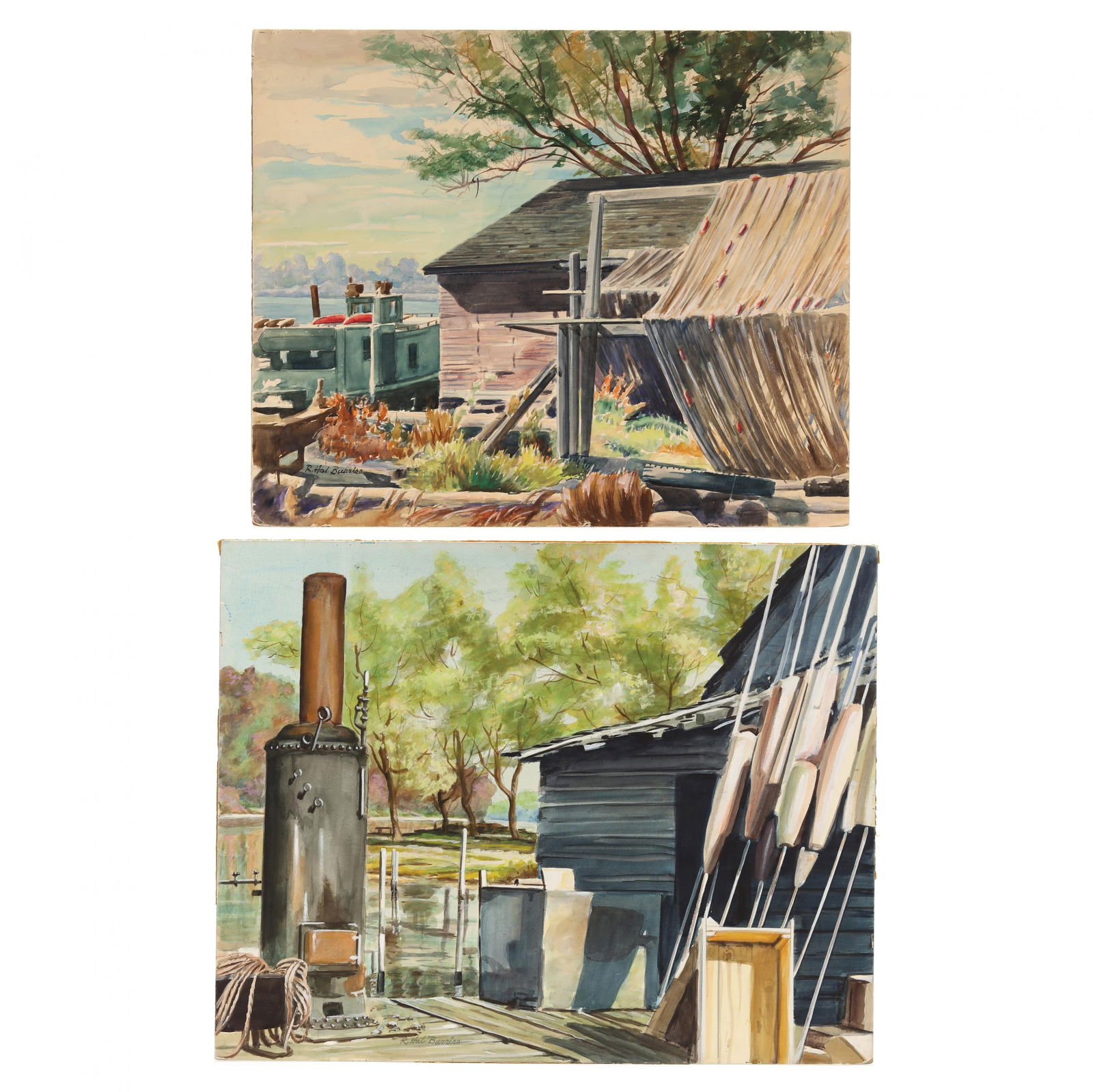 R. Hal Burriss (FL, 1892-1991),  Saugatuk, Michigan  Scenes (Two Works) (1 of 9)