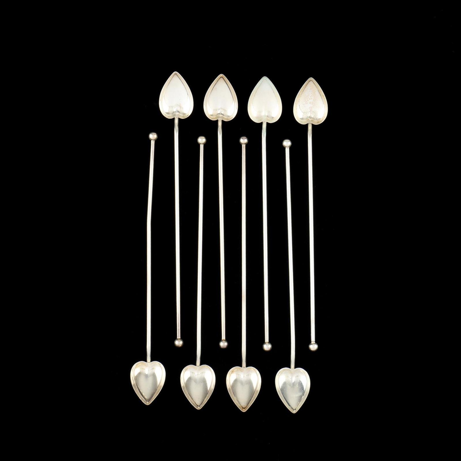 Set of Eight Sterling Silver Stirrer and Sipper Spoons (1 of 3)