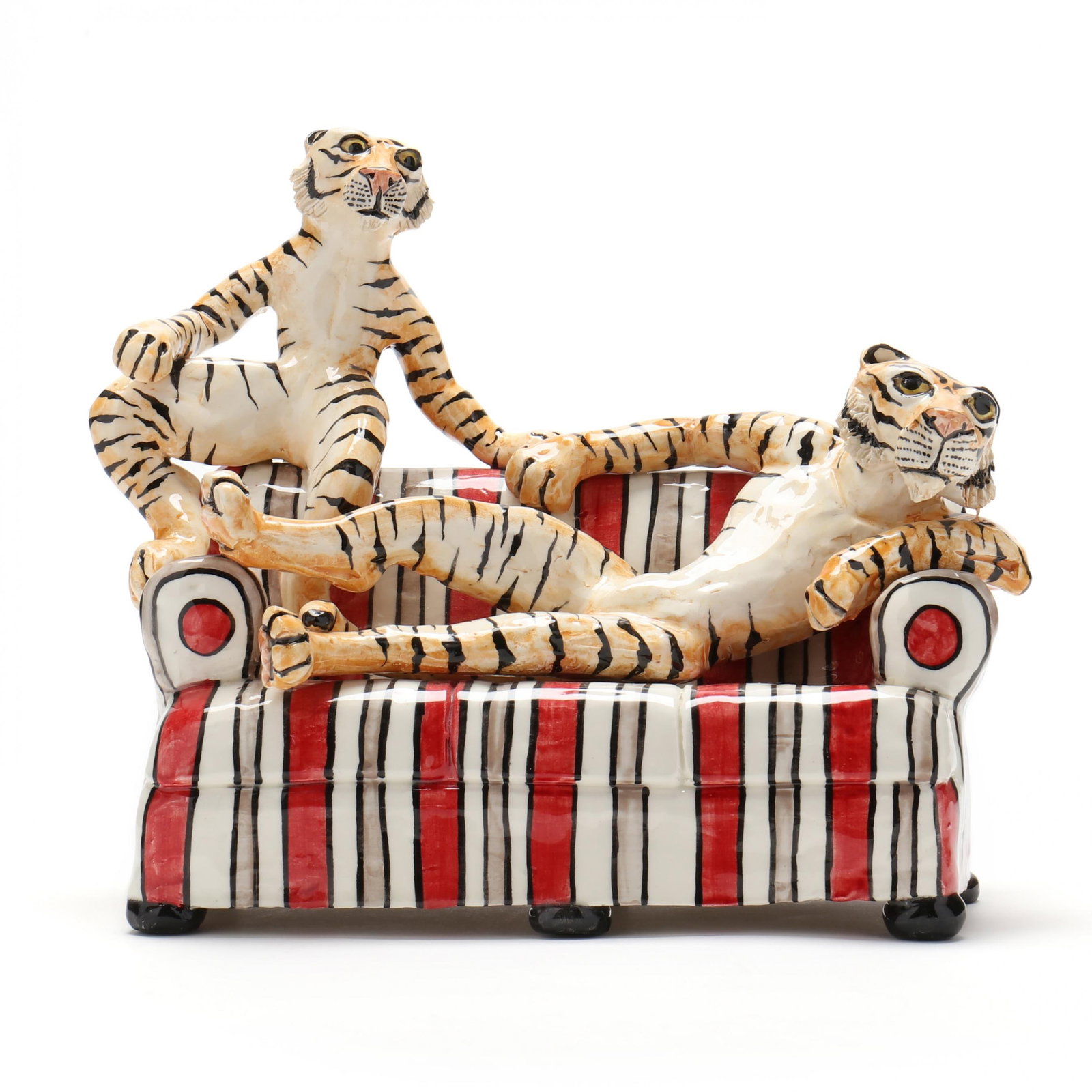 Andree Richmond (British/American, b. 1957), Two Tigers on a Striped Sofa (1 of 8)
