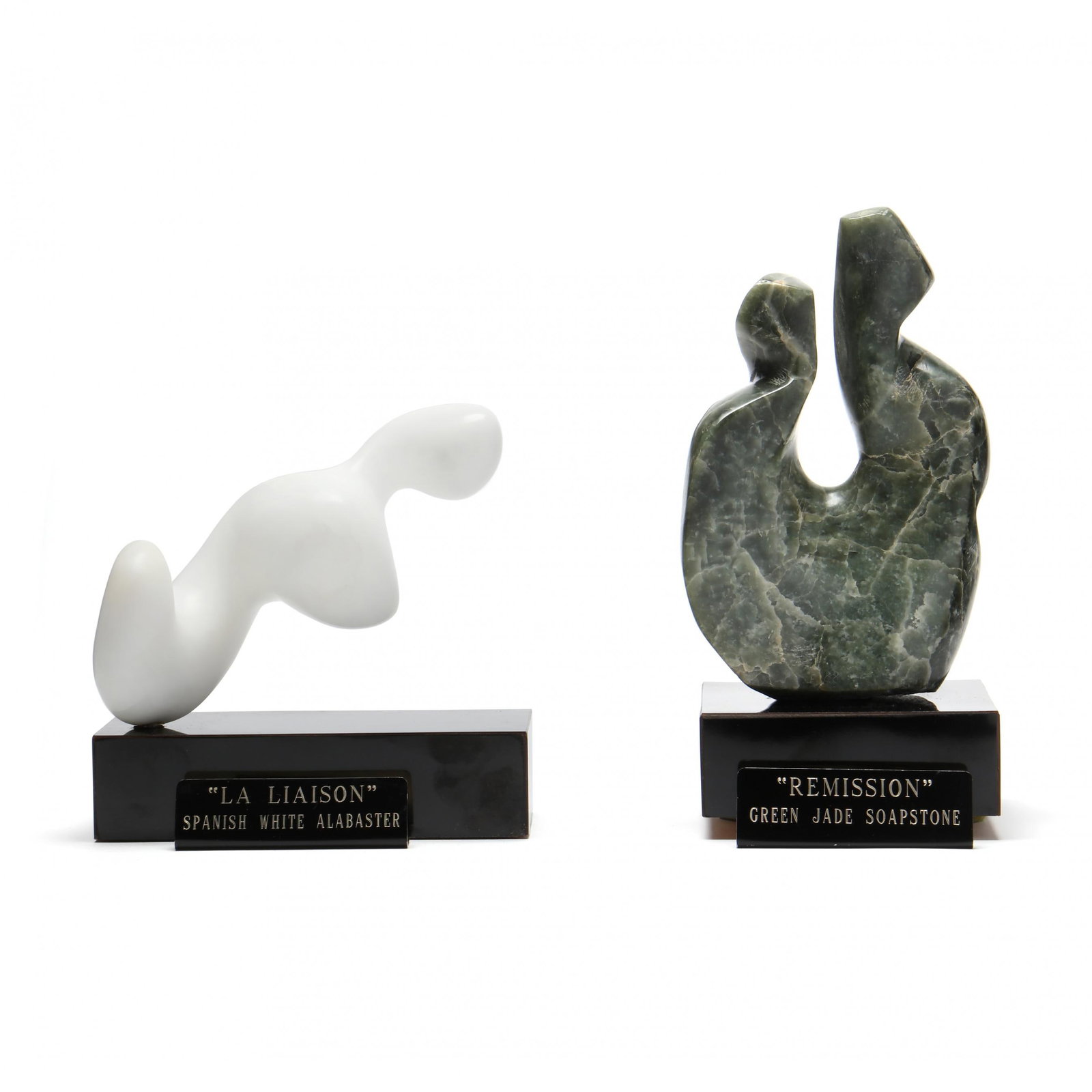 Freddy Canesse (French, b. 1959), Two Abstract Soapstone Sculptures (1 of 8)