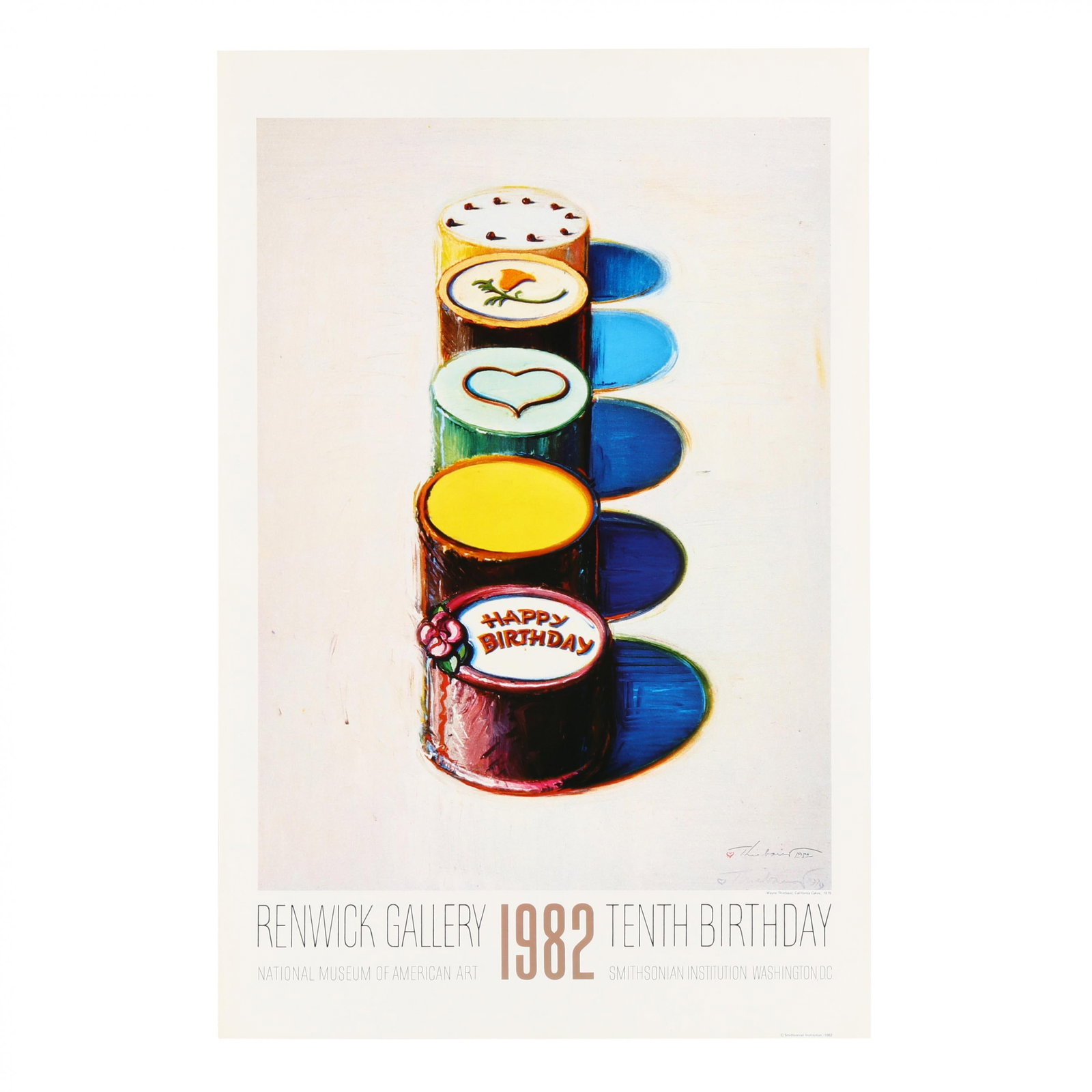 Wayne Thiebaud (American, 1920-2021),  Happy Birthday , Rare Signed Exhibition Poster (1 of 6)
