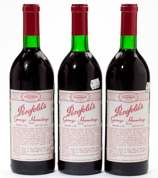 Penfolds: Penfolds19823 bottlesGrange Hermitage2bn, 1vts