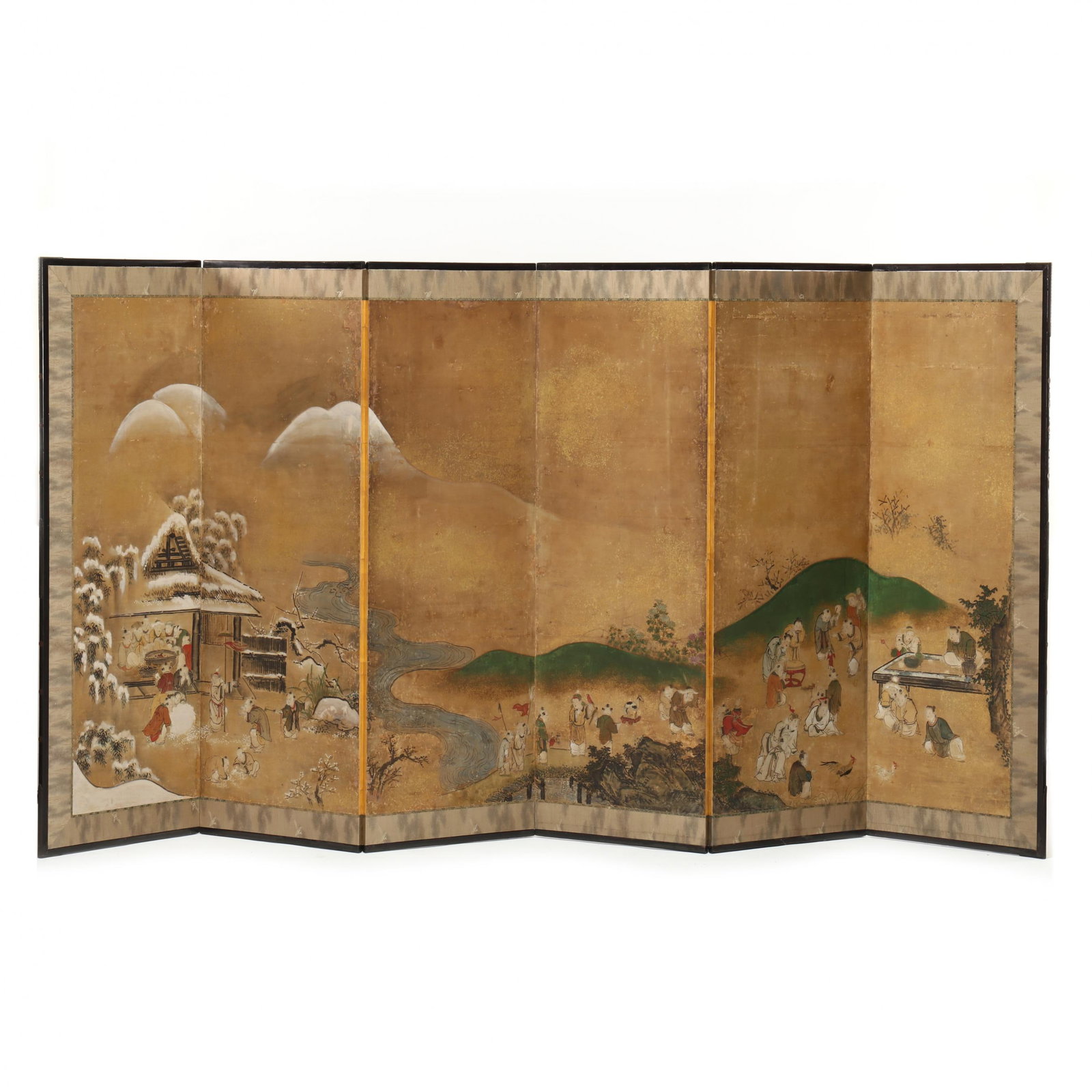 A Japanese Kano School Folding Screen of Chinese Children (1 of 5)