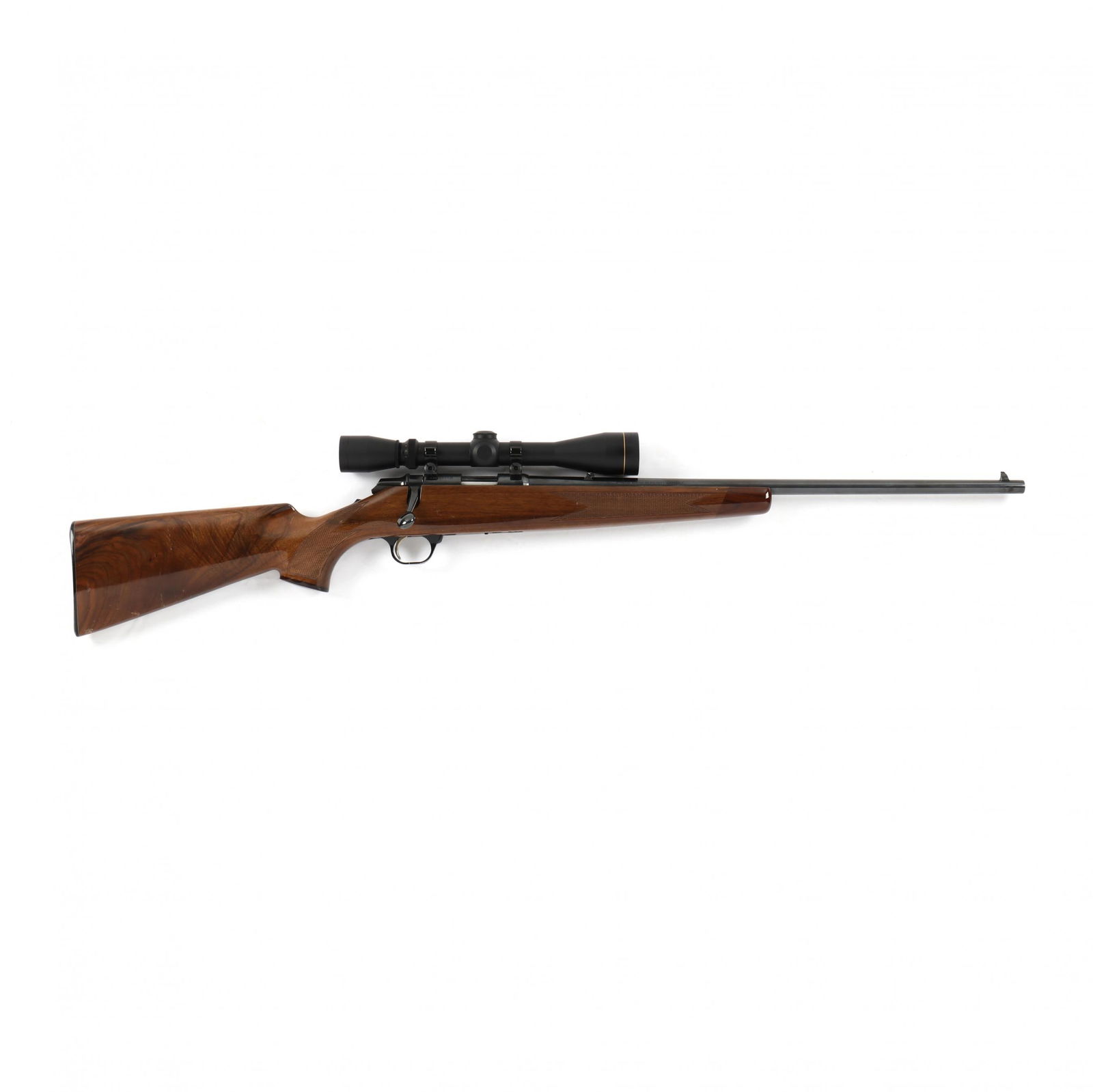 Browning .22 A-Bolt Magnum Bolt Action Rifle with Scope: Browning .22 A-Bolt Magnum Bolt Action Rifle with Scopeserial number 03476NY136 on receiver, 22 in. blued barrel marked BROWNING ARMS COMPANY / MORGAN UTAH & MONTREAL P.Q. / MADE IN JAPAN / A-BOLT 22