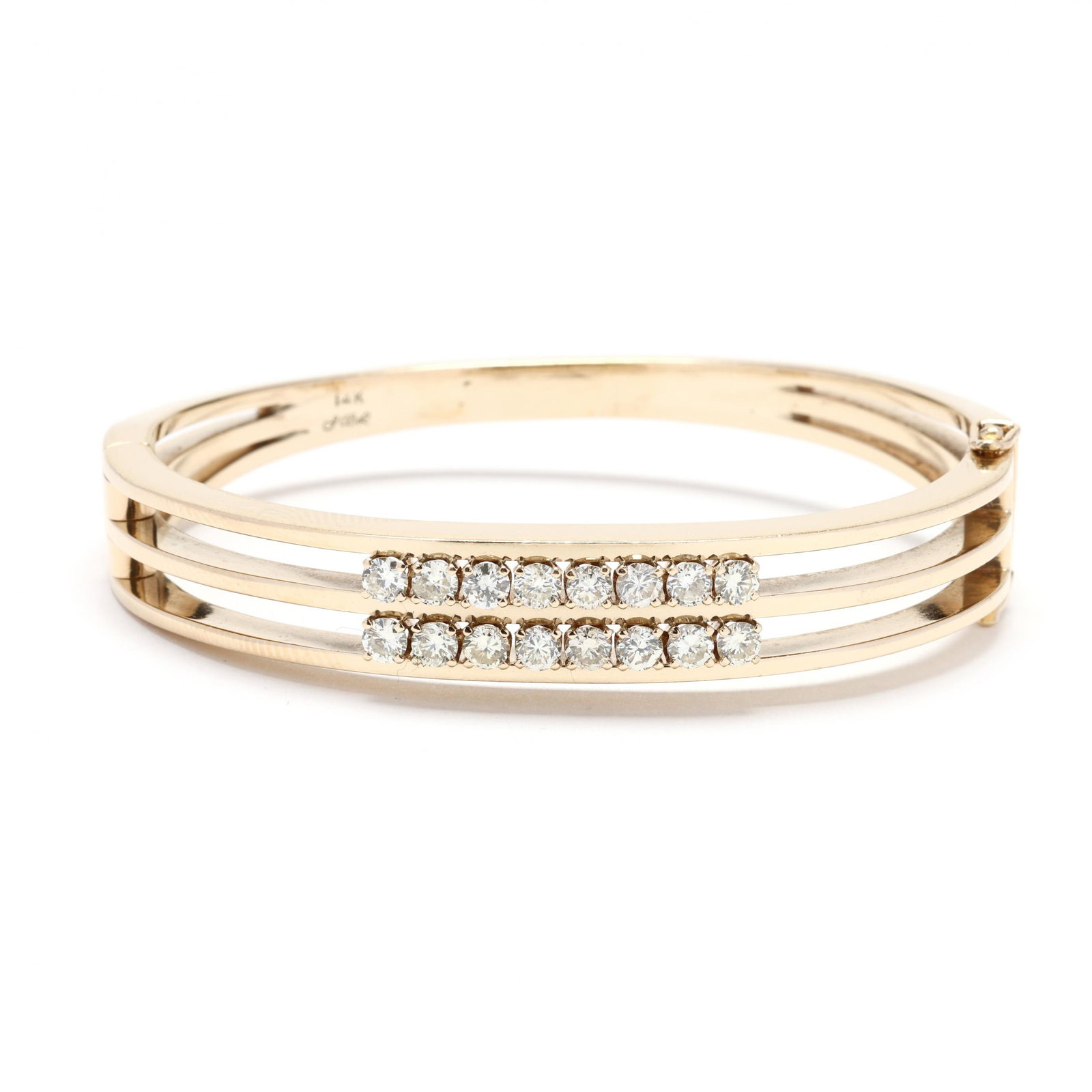 Gold and Diamond Bangle Bracelet (1 of 5)