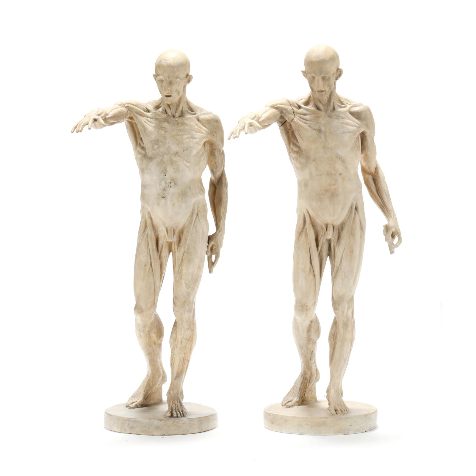 after Jean Antoine Houdon (French, 1741-1828), Two Plasterwork Models of L'Ecorche (1 of 15)