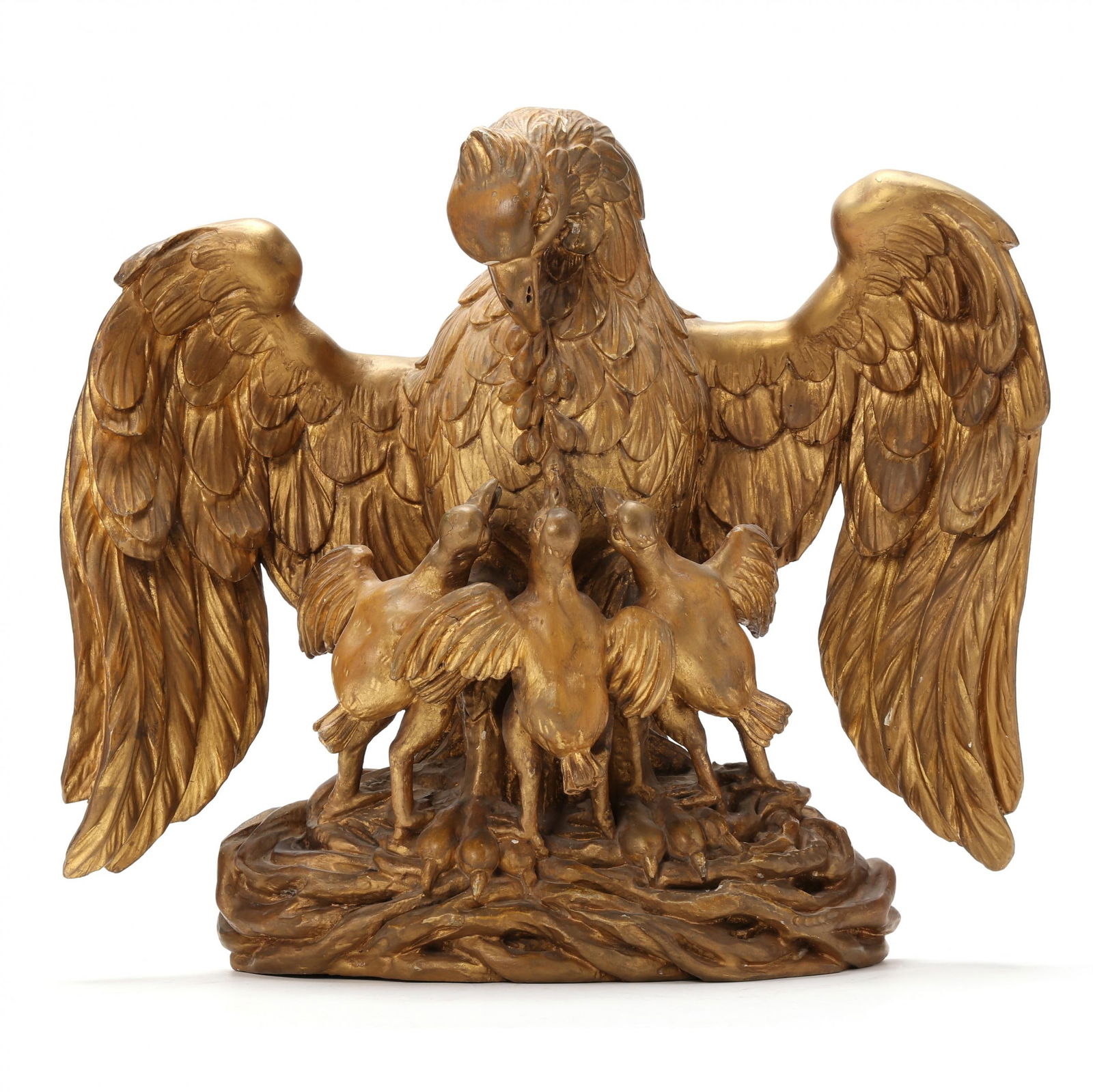 Antique Continental Carved Giltwood Feeder Pelican Altarpiece (1 of 13)