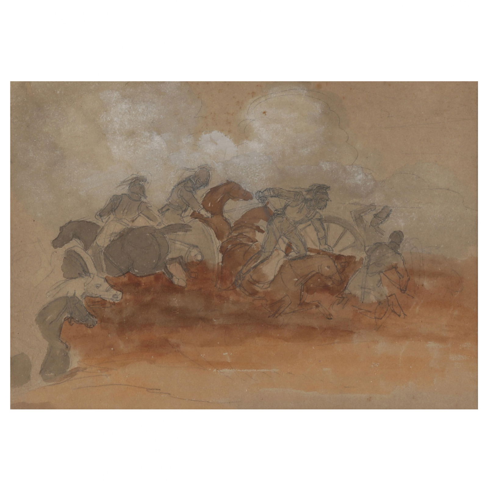 Attributed Théodore Géricault (French, 1791-1824), Calvary Battle (A Sketch) (1 of 8)