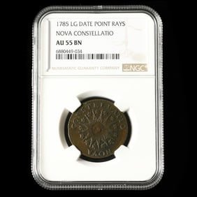 1785 Nova Constellatio Copper, NGC AU55 Brown