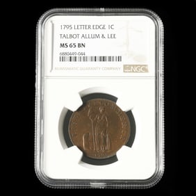 1795 Talbot, Allum & Lee, One Cent, Lettered Edge, NGC MS65 BN