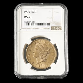1903 Liberty Head $20 Gold Double Eagle, NGC MS61