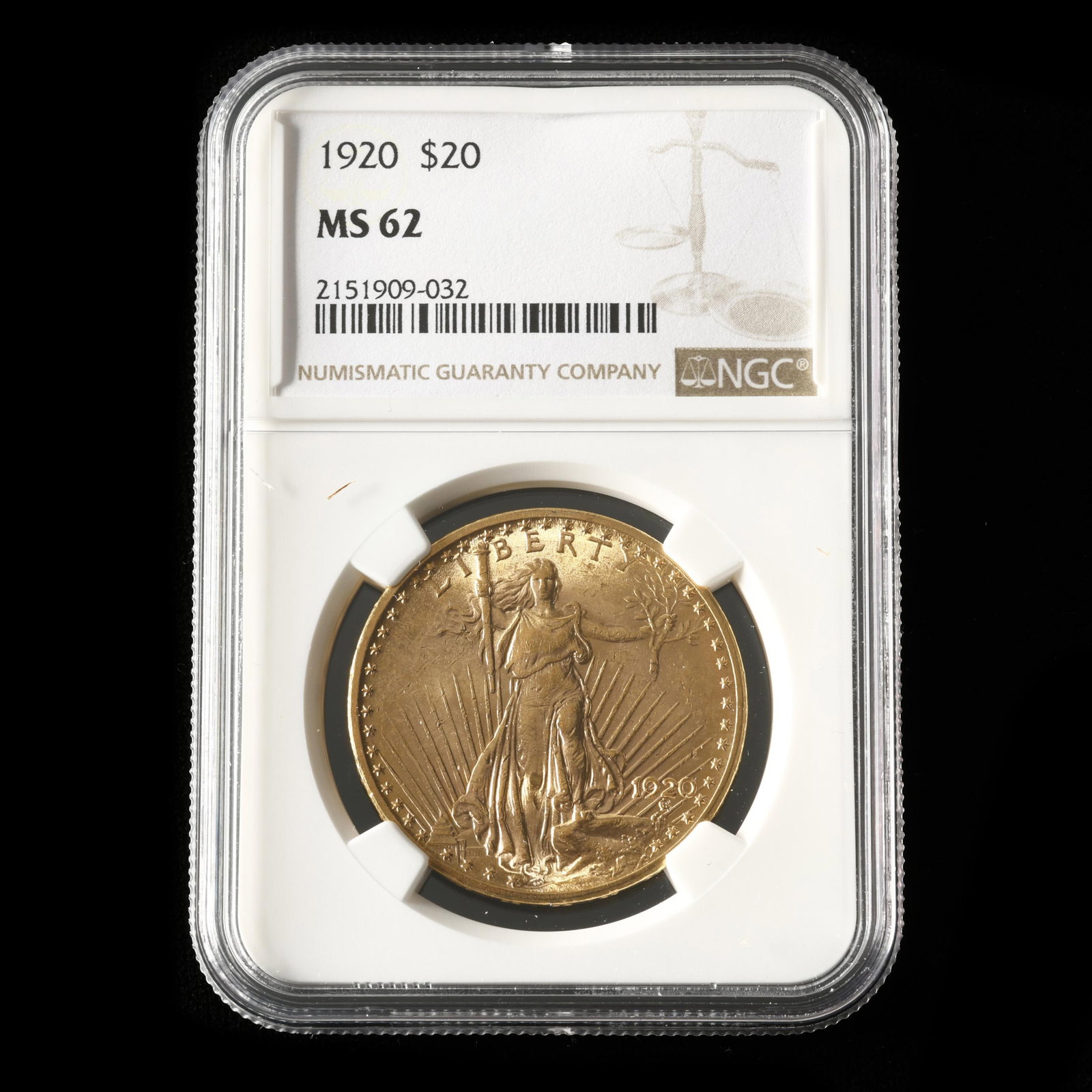 1920 St. Gaudens $20 Gold Double Eagle, NGC MS62 (1 of 2)