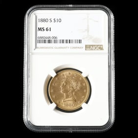 1880-S Liberty Head $10 Gold Eagle, NGC MS61