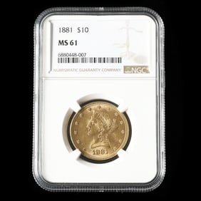1881 Liberty Head $10 Gold Eagle, NGC MS61