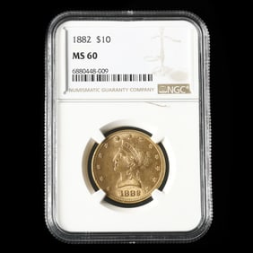 1882 Liberty Head $10 Gold Eagle, NGC MS60