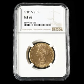 1885-S Liberty Head $10 Gold Eagle, NGC MS61