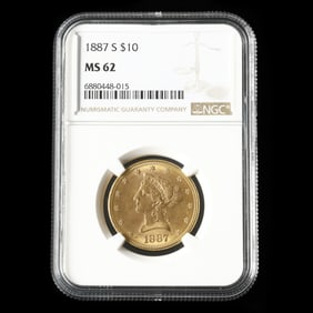1887-S Liberty Head $10 Gold Eagle, NGC MS62