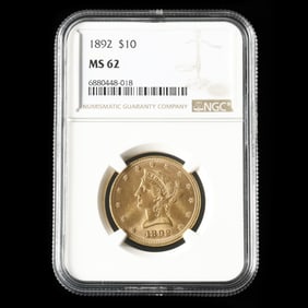 1892 Liberty Head $10 Gold Eagle, NGC MS62