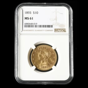 1893 Liberty Head $10 Gold Eagle, NGC MS61