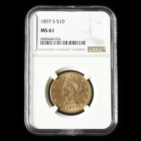 1897-S Liberty Head $10 Gold Eagle, NGC MS61