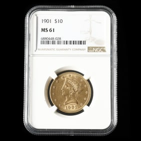 1901 Liberty Head $10 Gold Eagle, NGC MS61