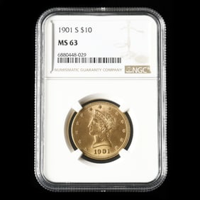 1901-S Liberty Head $10 Gold Eagle, NGC MS63