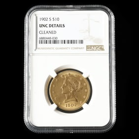 1902-S Liberty Head $10 Gold Eagle, NGC UNC DETAILS, CLEANED