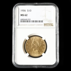 1906 Liberty Head $10 Gold Eagle, NGC MS62