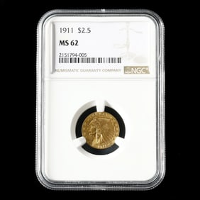 1911 $2-1/2 Indian Head Quarter Eagle, NGC MS62