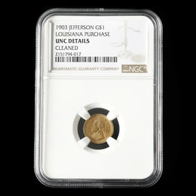 1903 Jefferson Louisiana Purchase Gold $1, NGC UNC DETAILS CLEANED