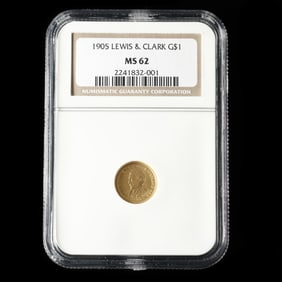1905 Lewis & Clark Gold $1 Commemorative, NGC MS62