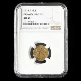 1915-S Panama-Pacific $2-1/2 Gold, NGC AU 58